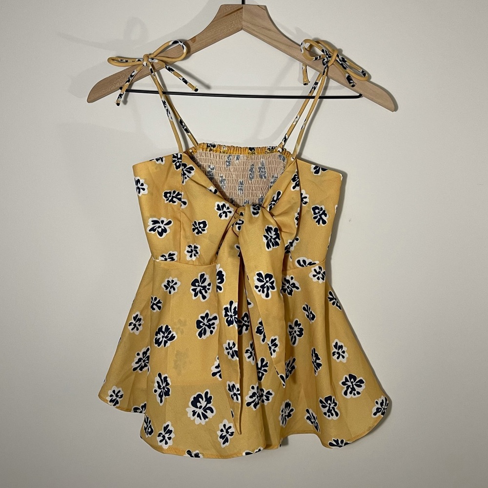 Floral Summer Tank // Yellow, White & Black